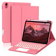 Aoub Magnetic Detachable Wireless Bluetooth Keyboard Case, Red