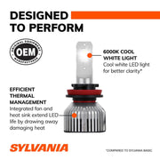 Sylvania H11 LED Fog Lights, 6000K Cool White, Long-Lasting, No Polarity, DIY Upgrade for Cars and Trucks