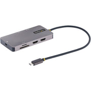 StarTech.com USB C Multiport Adapter Laptop Docking Station, Dual 4K 60Hz HDMI, 2x USB-A 3.1 Hub, 100W Power Delivery, Gigabit Ethernet, SD/MicroSD Reader, Space Gray, 120B-USBC-MULTIPORT