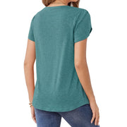 MOYIKO Women Short Sleeve Casual Top, Pleated Petal Sleeves, Scoop Neck, Loose Fit, Light Green, 2XL - 60% Polyester