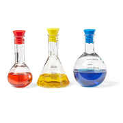 Hand2mind Starter Science Measuring Flask Set, Plastic Beakers with Stand and Cleaning Brush, Educational Chemistry Kit for Kids 95814