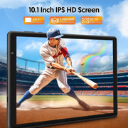 FITIFUN 10.1 Inch Android 15 Tablet with Keyboard, 8GB RAM, 32GB Storage, 1TB Expandable, Penta-Core Processor, 6000mAh Battery, 5G WiFi 6, HD IPS Display, Dual 2MP Cameras, Gray, M10