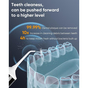 MySmile LP221 Cordless Water Flosser with OLED Display, UVC Sterilizer Light, 335ml Reservoir, 8 Jet Tips, 5 Modes, Black