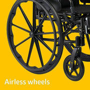 Medline Guardian K4 Lightweight Wheelchair with Flip-Back Desk-Length Arms, Adjustable Elevating Leg Rests, 20 Inch Seat, Gray, MDS806565E