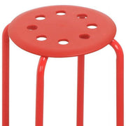 Alden Design Set of 5 Multicolor Indoor Plastic Stack Stools, Backless, 17.3 in Seat Height, Durable Powder-Coated Metal Frame