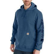 Carhartt Loose-Fit Midweight Logo Hoodie for Men, Deep Ocean Heather, XL