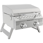 Megamaster 820-0033M 2-Burner Tabletop Propane Gas Grill, Stainless Steel