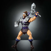 Mattel Masters of the Universe Masterverse New Eternia Fisto 7-Inch Action Figure with 30 Points of Articulation, Interchangeable Heads, Removable Chest Armor, Two-Headed Metallic Hammer JBP76