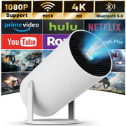 Ccdes Mini Projector with WiFi 6, Bluetooth 5.0, 4K Support, 180 Rotatable Stand, Portable 1080P Full HD Outdoor Movie Projector