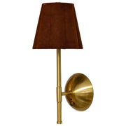 Sterling & Noble Brown Rounded Pleated Rechargeable Wall Sconce, Integrated LED, Dimmable, Remote Control, Touch Sensor, Indoor Lighting