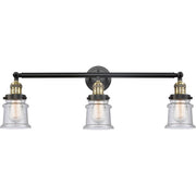 Innovations Lighting Small Canton 3 LED Bath Vanity Light, Industrial Style, Black Antique Brass, 30 in Wide, 205-BAB-G184S-LED