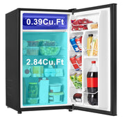 Galanz GLR33MBKE23 3.3 Cu ft Single Door Mini Fridge, Black