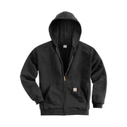 Carhartt Men's Midweight Hooded Zip-Front Sweatshirt, Black, Large Tall, K122-BLK