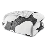 Mainstays MS8544409622-03 11 Piece Bed in a Bag Comforter Set with Sheets, Black and White Floral, Queen