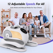 MERACH E32W1 Under Desk Elliptical Machine, Electric Elliptical for Seniors, 12 Adjustable Speeds, Quiet Portable Fitness Equipment Gift for Family & Office