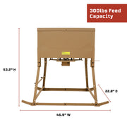 Mossy Oak 85502 Game Feeder, 300 lb Capacity, Steel Construction with Sled Base, Tan