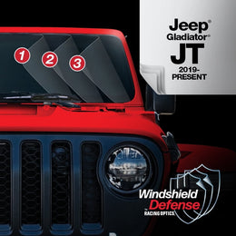 Racing Optics Windshield Defense Kit for Jeep Gladiator, Clear 3-Layer Protection, Custom Fit, Easy Installation, JP1330-JT