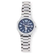 U.S. Polo Assn. Analog Wristwatch for Men, Silver and Blue, Date Display, Quartz Movement, USC80682WM