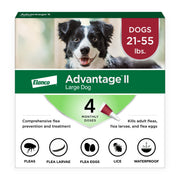 Advantage II Topical Flea Treatment for Large Dogs 21-55 lbs, Fragrance-Free, Waterproof, 4-Pack, 86336707