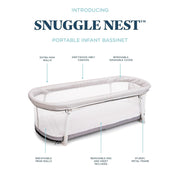 Baby Delight BD06280 Snuggle Nest Bassinet, Portable Baby Bed, for Infants 0-5 Months, Driftwood Grey