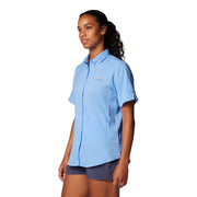 Columbia Women's PFG Tamiami II Short Sleeve Button-Down Shirt, UPF 40 Sun Protection, Moisture Wicking, Built-In Ventilation, White Cap, 1X, 127571