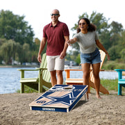 YouTheFan Dallas Cowboys 2x4 Cornhole Game, Officially Licensed NFL Tailgating Toss Game with Wood Boards and 8 Team Bags, 24 in x 48 in, 4606995