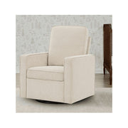 Delta Children Noah Upholstered Swivel Glider with Stain-Resistant LiveSmart Fabric, Almond, GREENGUARD Gold Certified