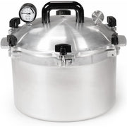 HogoR All American 1930 Pressure Cooker and Canner, 15.5qt Cast Aluminum, Silver, 3 Pressure Settings