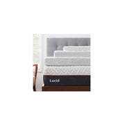 LUCID WMLU30QQ30CGT Gel Memory Foam Mattress Topper with Breathable Cover, 3 inch, Queen, White