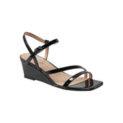 Unisa Women's Kealie Strappy Wedge Sandal, Black, Mid 2-Inch Heel, Size: 7