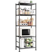 Sakugi 5-Tier Adjustable Metal Storage Shelves, Rust-Resistant Steel, Black, 18 in W x 12 in D x 56 in H, 500 lb Capacity