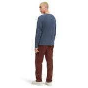 UGG Steiner Men's Pajama Set, Soft Brushed Tri-Blend Jersey Knit Top, Cozy Brushed Cotton Flannel Pants, Twilight Brown Mustard Check, Small, Gift Box