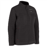 Milwaukee Women's M12 Heated Quilted Jacket, Black AXIS Ripstop Polyester with Carbon Fiber Heating Elements, Battery and Charger Included, F102B-21M