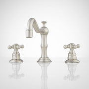 Signature Hardware Barbour Widespread Bathroom Faucet, 1.2 GPM, Brushed Nickel, Double Handle, Pop-up Drain Assembly, 6-12 in Centers, 927248