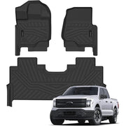 AUXKO All Weather Floor Mats for Ford F150 Supercrew Rear Bench Seat with Under Seat Storage, High-Wall Odorless TPE Material, 2015-2026