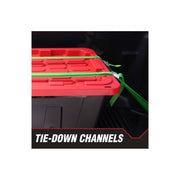 Hyper Tough 206253 Stackable Snap Lid Plastic Storage Bin Black Base/Red Lid Set of 4 (27 Gallon)