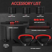 Balancefrom ADWT-4 60LB 4-in-1 Portable Changeable Dumbbell Set, Black/Red
