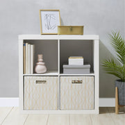Better Homes & Gardens BH61100005302WH 4-Cube Storage Organizer, White Texture