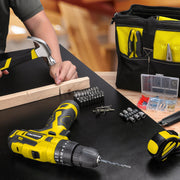 WORKPRO 12V Cordless Drill Power Tool Set, 177-Piece Combo Kit with 1500mAh Lithium-Ion Battery, 14-Inch Storage Bag, Yellow, W009172AW