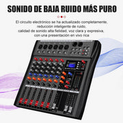 UNIFULL Audio Mixer 6 Channel Console Sound Board with 16 Digital Effects, Bluetooth Wireless Playback, USB MP3 Player, Balanced XLR and TRS Outputs, CT-60S