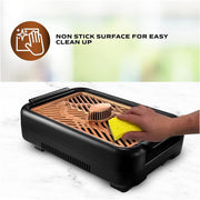 Gotham Steel 7143 150 sq. in. Black Copper Non-Stick Ti-Ceramic Electric Smoke-less Indoor Grill with Smoke Extraction Fan