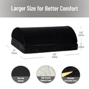 Mind Reader Air-Cloud Memory Foam Under Desk Footrest, Ergonomic Support, Adjustable Height, Black