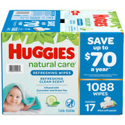Huggies 52638 Natural Care Baby Wipe Refill, Refreshing Clean (1,088 ct.)