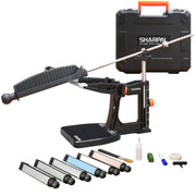 SHARPAL 202H Precision Knife Sharpener System, Adjustable 10-35 Angle, 7 Abrasive Plates, Leather Strop, Black