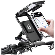 Stock Preferred Motorcycle Phone Mount, Adjustable 360 Rotation, Waterproof, Anti-Shock, Touchscreen Compatible, Black