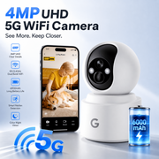 Gpirokcys Wireless Indoor Security Camera, Battery Powered with 6000mAh Rechargeable, 360 PTZ, 2.5K 4MP Color Night Vision, AI Motion Detection, Two-Way Audio, App Remote Control, Y660