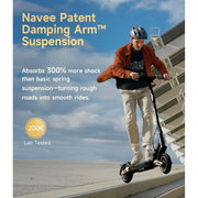NAVEE ST3 Electric Scooter, 1000W Motor, 25 MPH Top Speed, 37.5 Mile Range, Dual Suspension, 10-Inch Tubeless Tires, Foldable Design