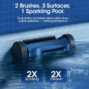 Seauto Cordless Robotic Pool Cleaner, Sonar Navigation, Auto Path Planning, Tangle-Free Design, Wall Climbing, 150-Min Runtime, Dark Blue, SAT-25-NEW