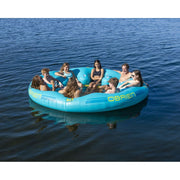 O'Brien 8 Person Floating Party Lounge, Heavy-Duty 18-Gauge PVC, 126-Inch Diameter, Mesh Seats with Backrests and Armrests, Built-In Cup Holders, Tie-Off Points, 2251567