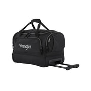 Wrangler 21 Deluxe Rolling Travel Duffel, Black, 900 Denier Polyester, Telescopic Handle, In-Line Skate Wheels, WR-23021-001